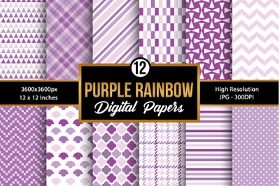 Purple and White Digital Paper Patterns