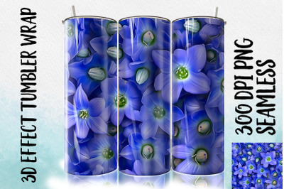 3D Blue Harebell Tumbler Wrap 2