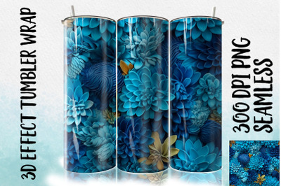 3D Blue Ginger Tumbler Wrap 2