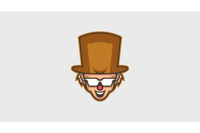 Evil Magician or clown head logo abstract vector template