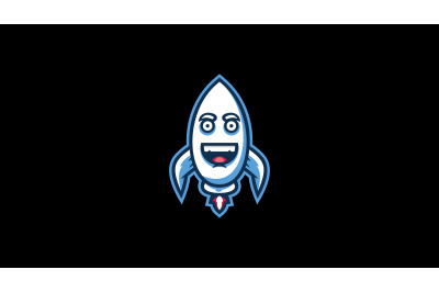 Happy Rocket logo abstract vector template