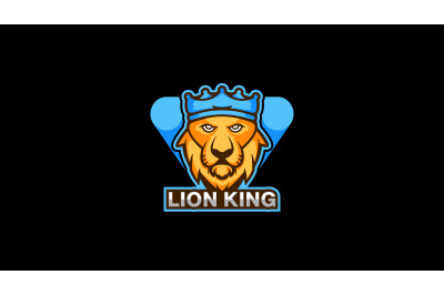lion King head with crown logo abstract vector template