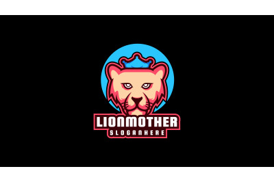 Lion Mother head logo abstract vector template