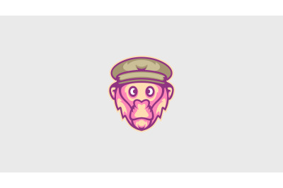 Monkey Police head logo abstract vector template