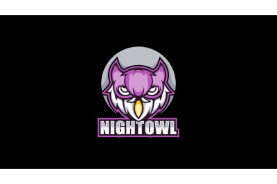 Night Owl head logo abstract vector template
