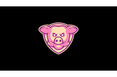 Pig Security head logo abstract vector template