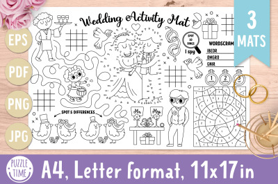 Wedding coloring activity placemats