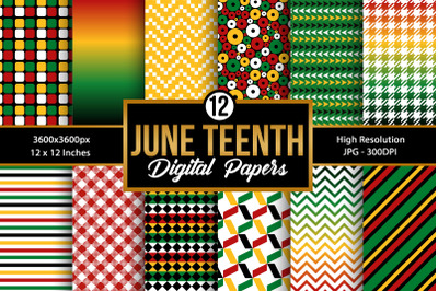 Juneteenth Freedom Day Digital Paper Patterns