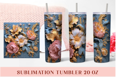 3d Flower Sublimation Tumbler | 3d Tumbler Wrap