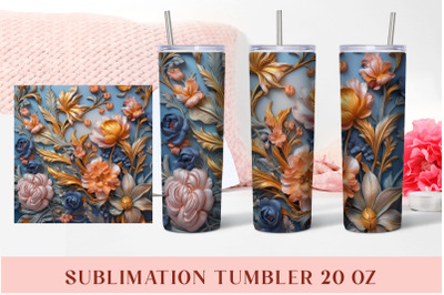 3d Flower Sublimation Tumbler | 3d Tumbler Wrap