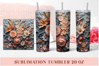 3d Flower Sublimation Tumbler Wrap