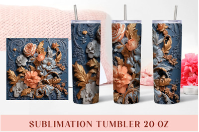 3d Flower Sublimation Tumbler Wrap