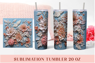 3d Flower Sublimation Tumbler Wrap