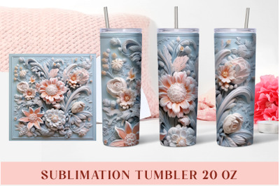 3d Flower Sublimation Tumbler Wrap