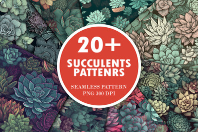 SUCCULENTS Seamless Pattern Bundle