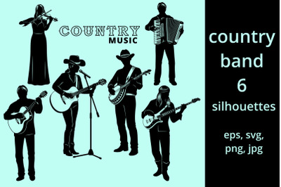 Country Band Silhouettes SVG