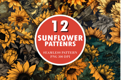 Sunflowers Seamless Pattern Bundle