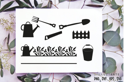 Gardening SVG | Garden Tools SVG / Garden Monogram
