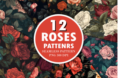 Roses Seamless Pattern Bundle