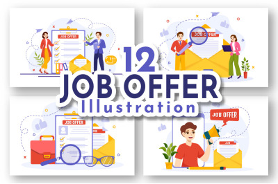 12 Businessman Job Offer Illustration