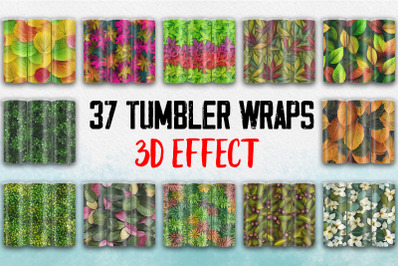 3D Wild Leaves Tumbler Wrap