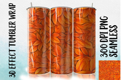 3D Orange leaf Tumbler Wrap 1