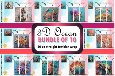Ocean 3D Tumbler Wrap Bundle