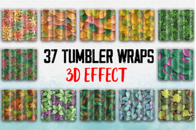 3D Mosaic Flowers Tumbler Wrap