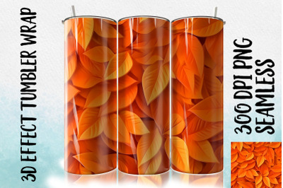 3D Orange leaf Tumbler Wrap 2