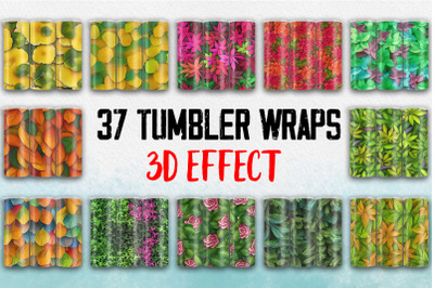 3D Autumn Leaves Tumbler Wrap Design
