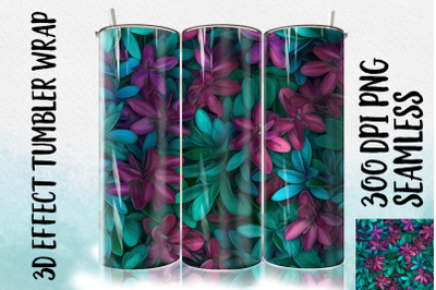 3D Rhododendron leaf Tumbler Wrap