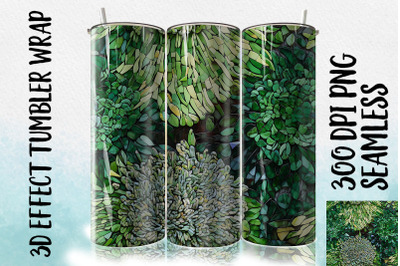 3D Green Scabiosa Tumbler Wrap 1