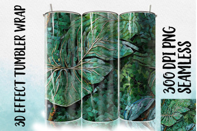 3D Green Philodendron Tumbler Wrap 1
