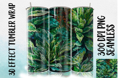 3D Green Croton Tumbler Wrap 1