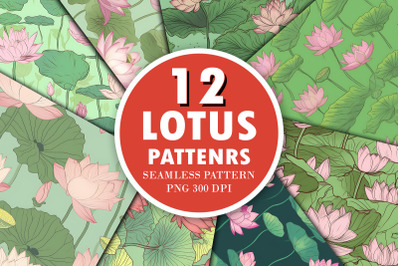 Lotus Seamless Pattern Bundle