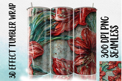 3D Amaryllis Tumbler Wrap 1