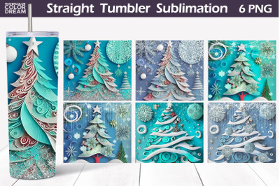 3D Christmas Tree Tumbler Wrap | Christmas Tumbler Wrap