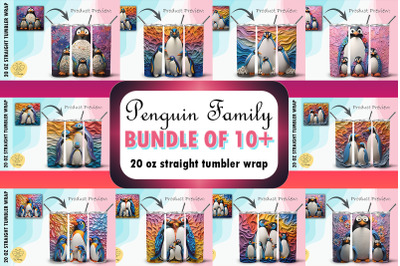 Penguin Family 3D Tumbler Wrap Bundle