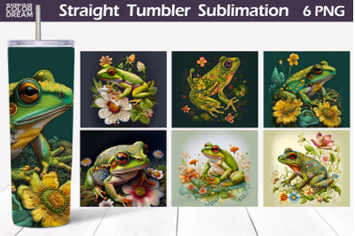 Frog Tumbler Wrap | Frog Embroidery Tumbler Sublimation