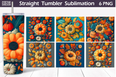 Fall Pumpkin Tumbler Wrap | Pumpkin Embroidery Tumbler&nbsp;