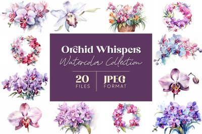 Orchid Whispers Watercolor Collection