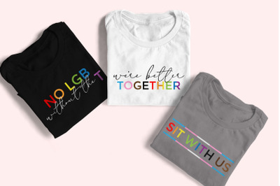 Trans-Inclusive LGBT Phrase Trio | SVG | PNG | DXF | EPS