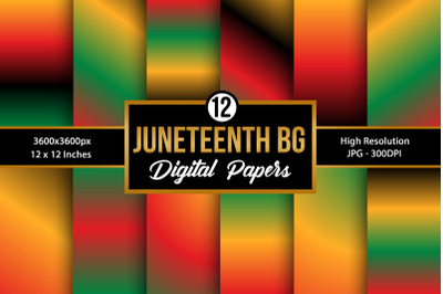 Juneteenth Colors Gradient Background Digital Papers