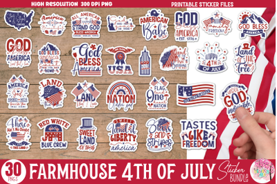 Farmhouse 4th of July Sticker Bundle