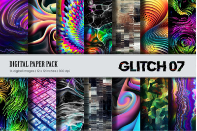 Glitch Psychedelic 07. Digital Paper.