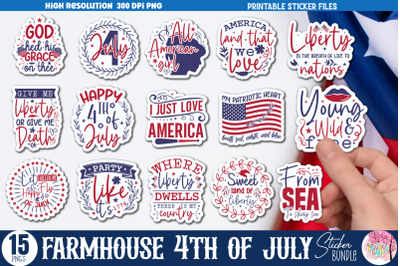 Farmhouse 4th of July Sticker Bundle