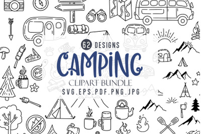 Camping Clipart Bundle | Camping Elements Decoration