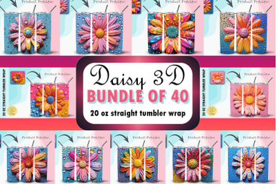 Daisy 3D Pop art Tumbler Wrap Bundle