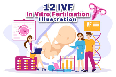 12 IVF or In Vitro Fertilization Illustration