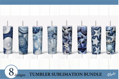 Seashell Tumbler Bundle. Sea Tumbler Sublimation Wrap